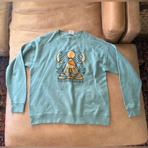 Nature Backs Womens Large Green Crewneck Nature Hiking Graphic Outdoor